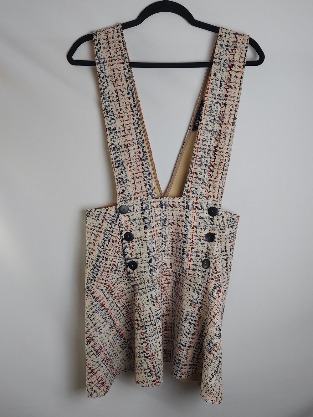 Zara PRINTED PINAFORE DRESS WITH NWOT size LARGE Jumper